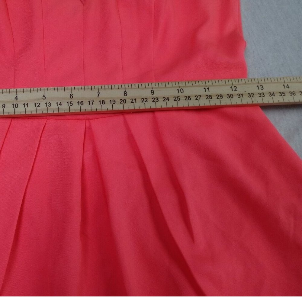 Do + Be Women Mini Dress fluorescent pink strip with planks open skirt size S. - Picture 6 of 12